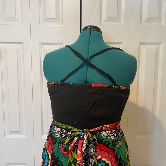 DESIGUAL Summer Cotton Strapless Convertable Cotton Floral Mini Dress. Size 12. - Picture 8 of 16